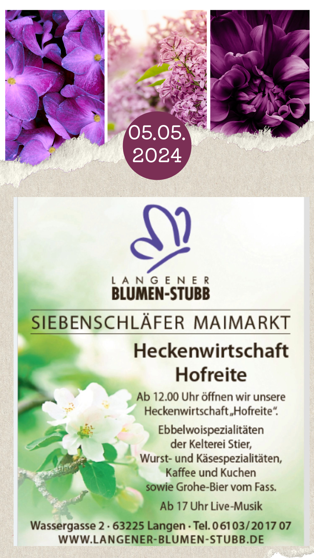 Langener-Blumen-Stubb maimarkt